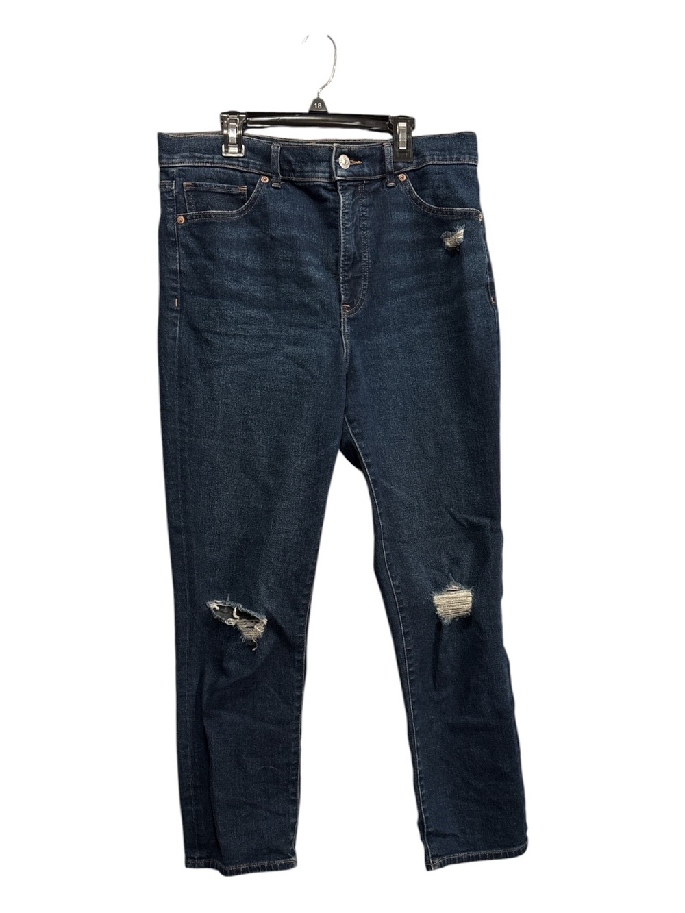 Express  Dark Blue Distressed Women’s Jeans slim super high rise size 10 R